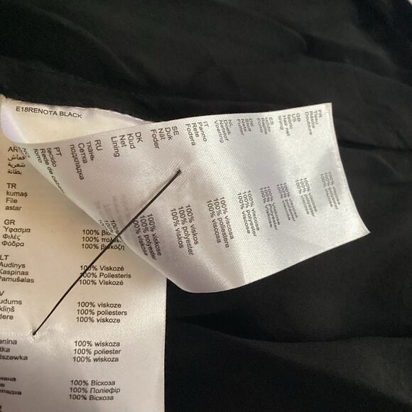 Maje Renota Black White Polka Dot Ruched Bodice Mini Dress 3 L - Picture 9 of 12